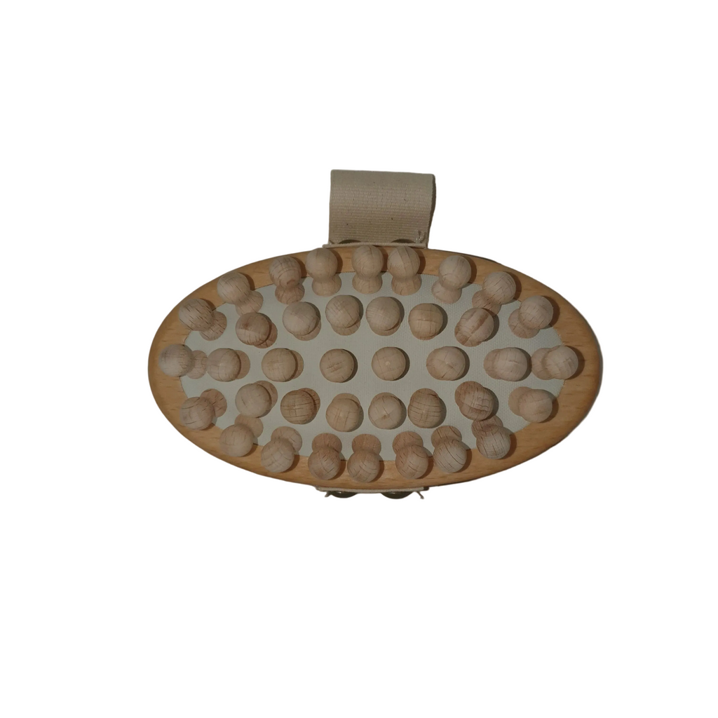 Anti-Cellulite-Bürste, gewachstem Buchenholz mit abgerundeten Ahornholznoppen