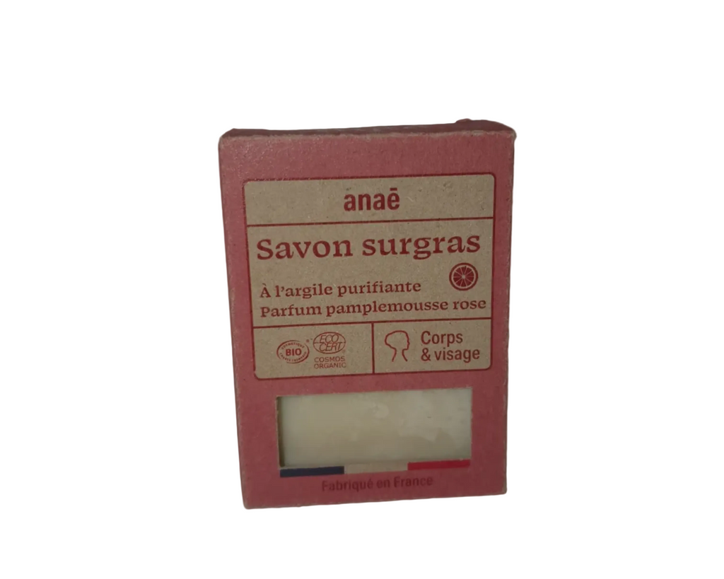 Naturseife-Bio v. Anaé, Körper & Gesichtsseife , Grapefruit u. weißem Ton, 100 g