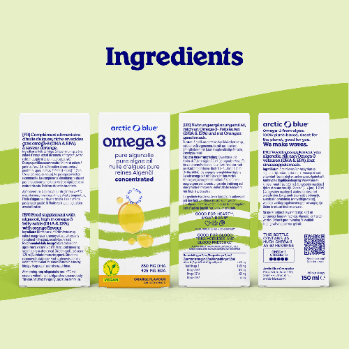 Hochdosiertes DHA- und EPA-Algenöl – Vegan (150 ml Flasche)