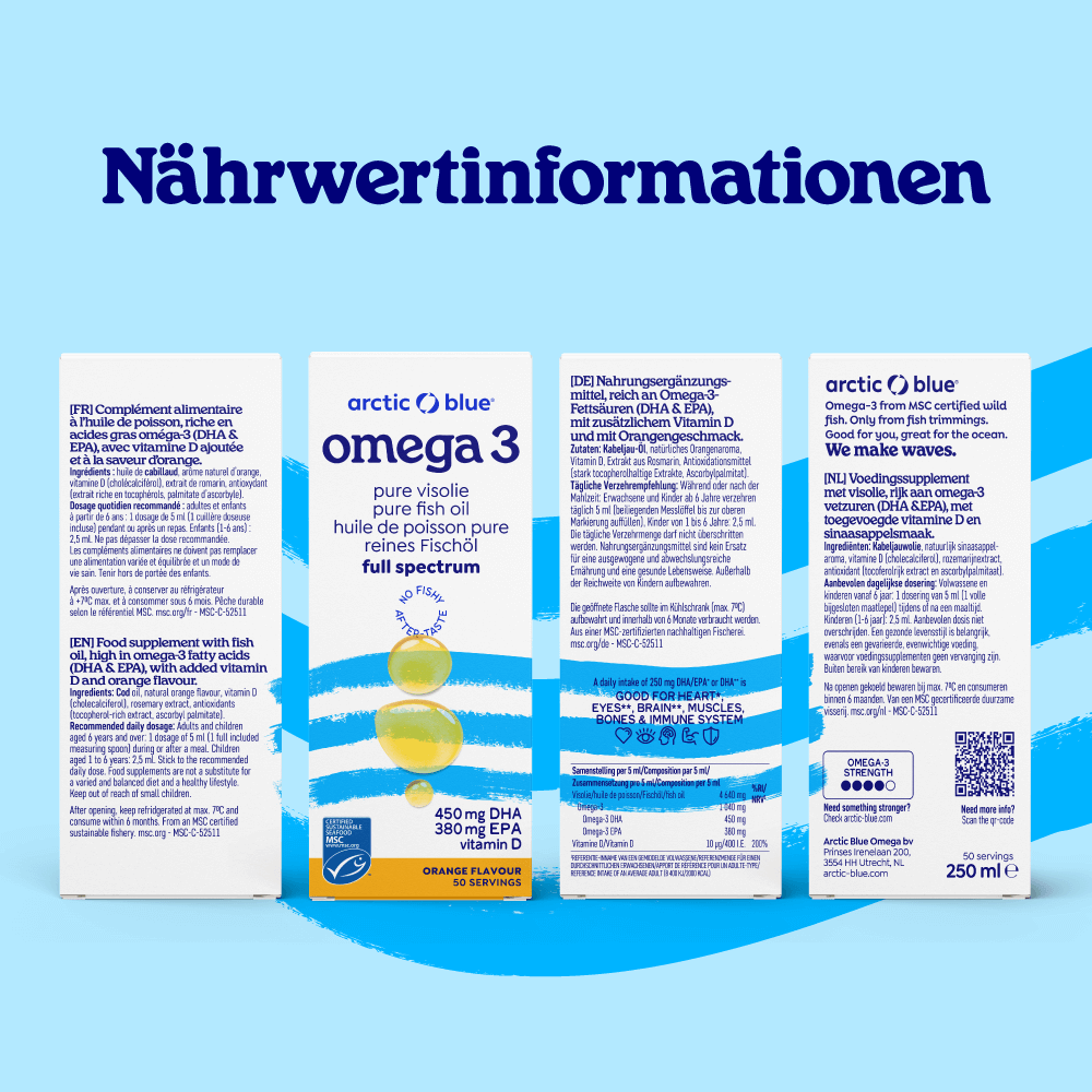 DHA- und EPA-Fischöl mit Vitamin D3 (Orangengeschmack) – MSC